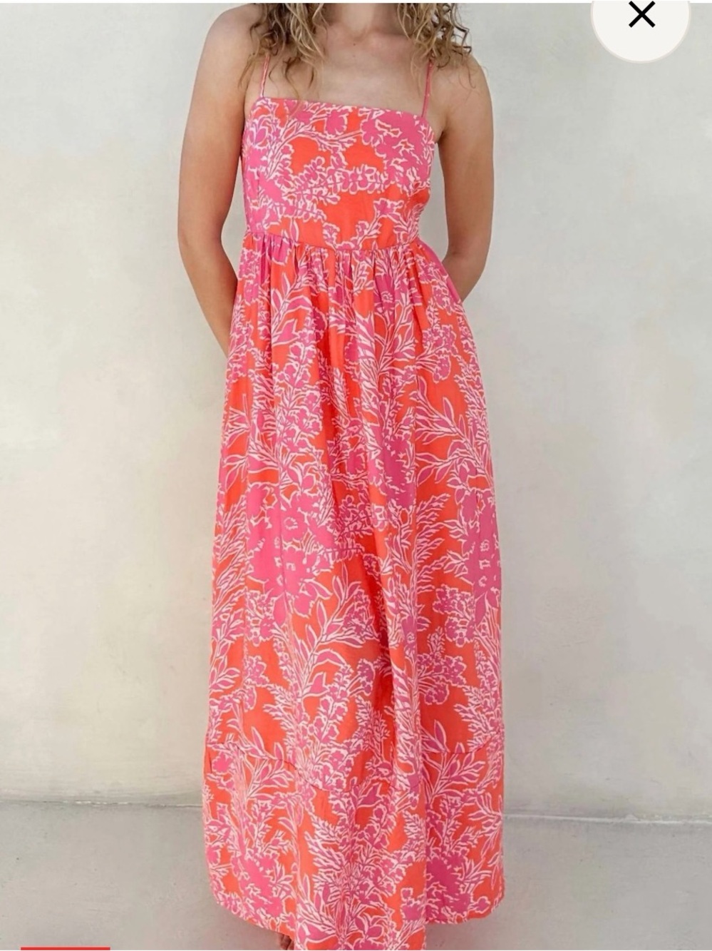 By Together Pink and Orange Floral Maxi Dress